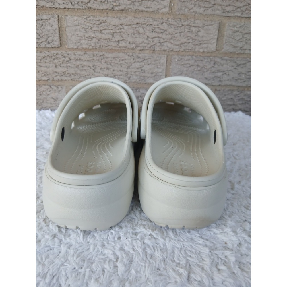 Crocs Women's Cream Platform Clog Daisy Charms Sz 7 - Picture 4 of 7